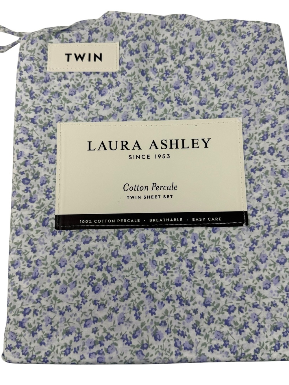 Laura Ashley Twin Sheet Set purple floral Cottagecore NWT